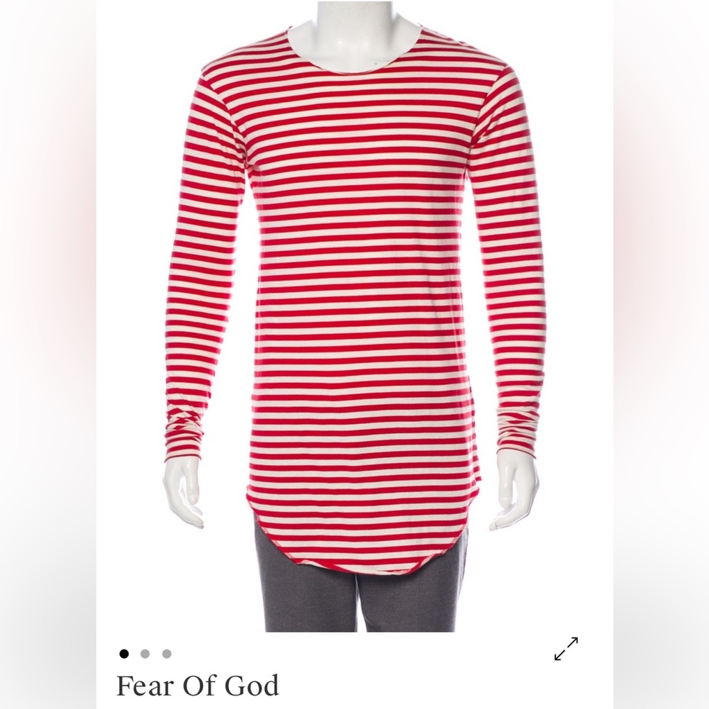 Fear of God Red and White Striped Top